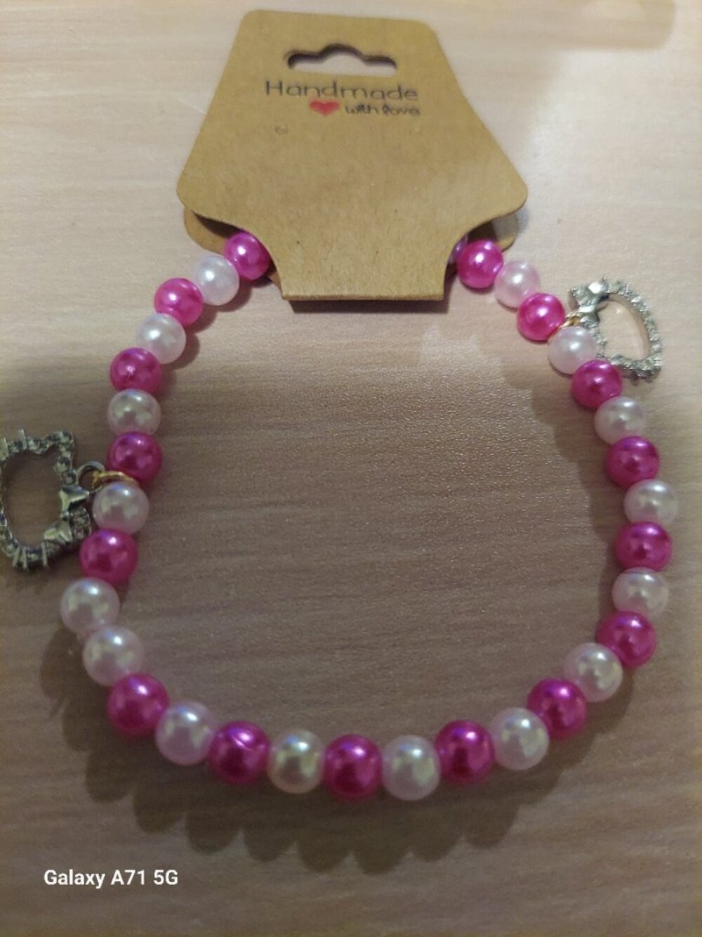 Handmade Faux Pearl Charm Bracelet